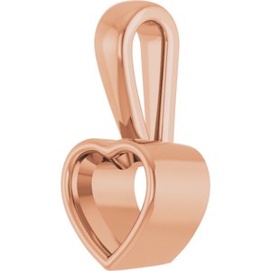 14K Rose Gold 6x6 mm Heart Charm/Pendant Mounting – image 4