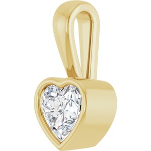 18K Yellow Gold 6x6 mm Heart Charm/Pendant Mounting – image 3