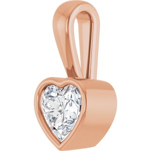 10K Rose Gold 6x6 mm Heart Charm/Pendant Mounting – image 3