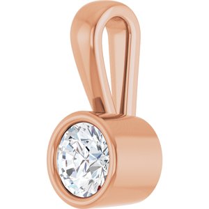 14K Rose Gold 4.8 mm Round Charm/Pendant Mounting – image 3
