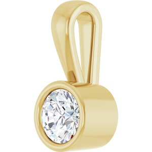 18K Yellow Gold 4.8 mm Round Charm/Pendant Mounting – image 3