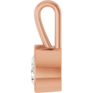 18K Rose Gold 7x5 mm Pear Charm/Pendant Mounting – image 5