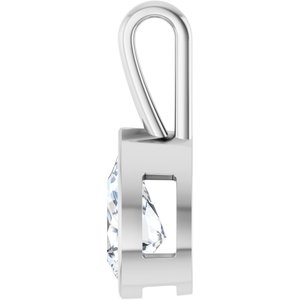 14K White Gold 13x8 mm Pear Charm/Pendant Mounting – image 5