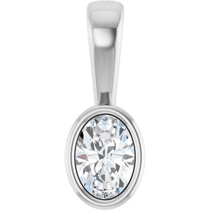 18K X1 White Gold 5x3.5 mm Oval Charm/Pendant Mounting