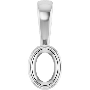 18K Palladium White Gold 5x3.5 mm Oval Charm/Pendant Mounting – image 2