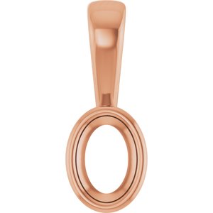 18K Rose Gold 5x3.5 mm Oval Charm/Pendant Mounting – image 2