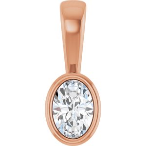 14K Rose Gold 5x3.5 mm Oval Charm/Pendant Mounting