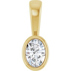 14K Yellow Gold 5x3.5 mm Oval Charm/Pendant Mounting