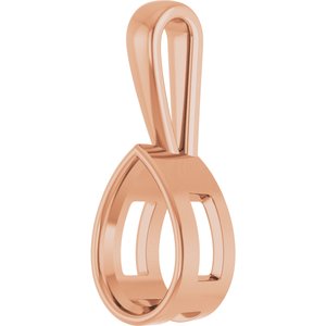 10K Rose Gold 12x8 mm Pear Charm/Pendant Mounting – image 4