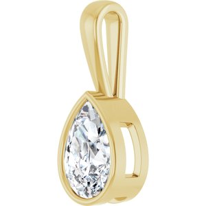 18K Yellow Gold 12x8 mm Pear Charm/Pendant Mounting – image 3