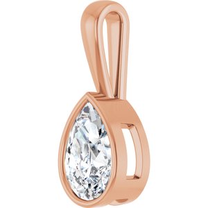 14K Rose Gold 12x8 mm Pear Charm/Pendant Mounting – image 3