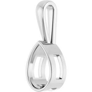 18K Palladium White Gold 12x8 mm Pear Charm/Pendant Mounting – image 4
