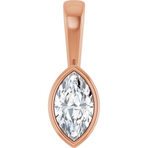 14K Rose Gold 8x4.5 mm Marquise Charm/Pendant Mounting