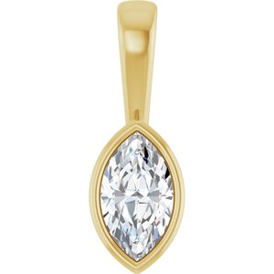 10K Yellow Gold 8x4.5 mm Marquise Charm/Pendant Mounting