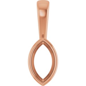 10K Rose Gold 8x4.5 mm Marquise Charm/Pendant Mounting – image 2