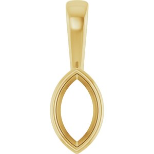 10K Yellow Gold 8x4.5 mm Marquise Charm/Pendant Mounting – image 2
