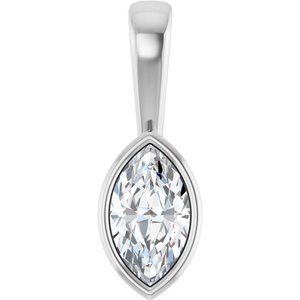 Platinum 8x4.5 mm Marquise Charm/Pendant Mounting