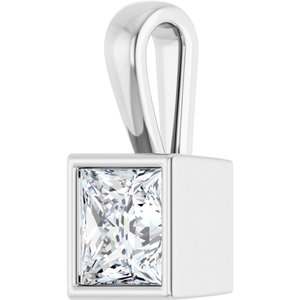 Continuum Sterling Silver 6x6 mm Square Charm/Pendant Mounting – image 3
