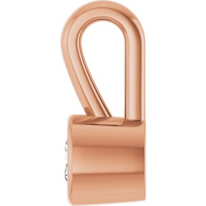18K Rose Gold 3x3 mm Cushion Charm/Pendant Mounting – image 5