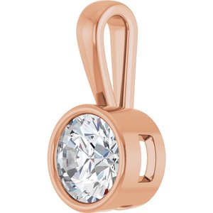 10K Rose Gold 8 mm Round Charm/Pendant Mounting – image 3