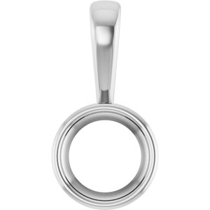 10K X1 White Gold 8 mm Round Charm/Pendant Mounting – image 2