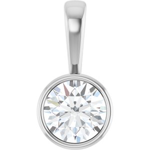 14K White Gold 8 mm Round Charm/Pendant Mounting