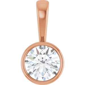 14K Rose Gold 8 mm Round Charm/Pendant Mounting