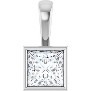 Continuum Sterling Silver 6.5x6.5 mm Square Charm/Pendant Mounting