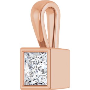 14K Rose Gold 5x5 mm Square Charm/Pendant Mounting – image 3