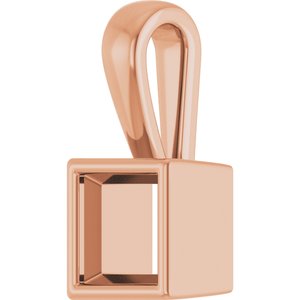 10K Rose Gold 5x5 mm Square Charm/Pendant Mounting – image 4