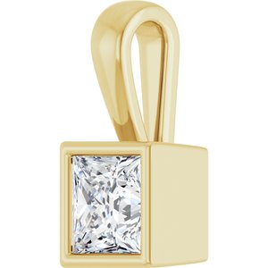 18K Yellow Gold 5x5 mm Square Charm/Pendant Mounting – image 3