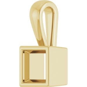 18K Yellow Gold 5x5 mm Square Charm/Pendant Mounting – image 4