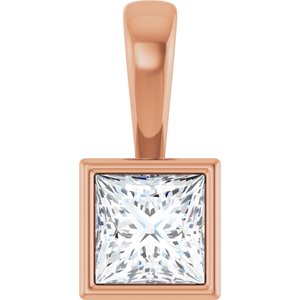 10K Rose Gold 5x5 mm Square Charm/Pendant Mounting