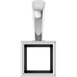 14K X1 White Gold 5x5 mm Square Charm/Pendant Mounting – image 2