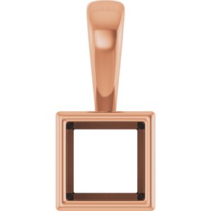 18K Rose Gold 5x5 mm Square Charm/Pendant Mounting – image 2