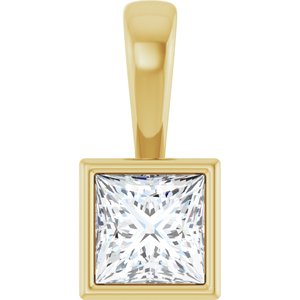14K Yellow Gold 5x5 mm Square Charm/Pendant Mounting