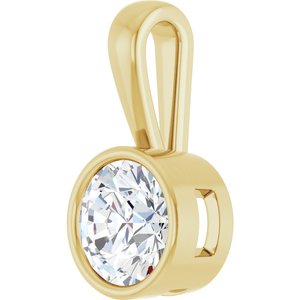 14K Yellow Gold 8.2 mm Round Charm/Pendant Mounting – image 3