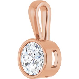 18K Rose Gold 8.2 mm Round Charm/Pendant Mounting – image 3