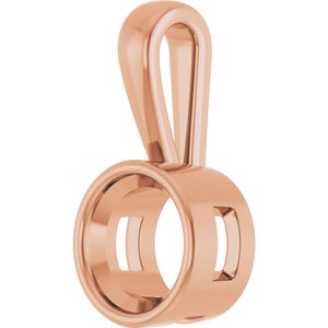 18K Rose Gold 8.2 mm Round Charm/Pendant Mounting – image 4