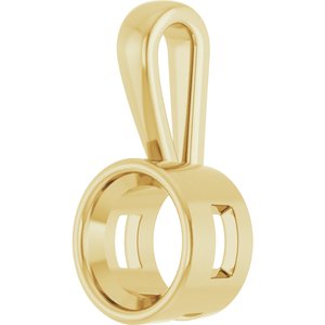 14K Yellow Gold 8.2 mm Round Charm/Pendant Mounting – image 4