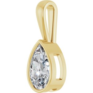 10K Yellow Gold 13x8 mm Pear Charm/Pendant Mounting – image 3
