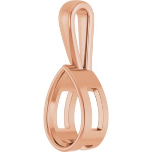 10K Rose Gold 13x8 mm Pear Charm/Pendant Mounting – image 4