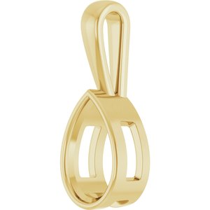 18K Yellow Gold 13x8 mm Pear Charm/Pendant Mounting – image 4