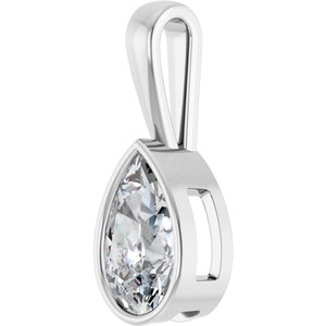 14K X1 White Gold 13x8 mm Pear Charm/Pendant Mounting – image 3