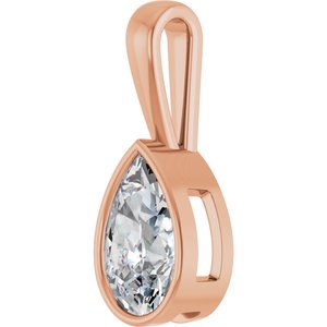 14K Rose Gold 13x8 mm Pear Charm/Pendant Mounting – image 3
