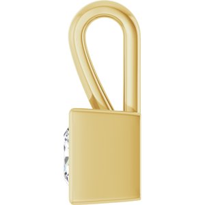 10K Yellow Gold 5x5 mm Square Charm/Pendant Mounting – image 5