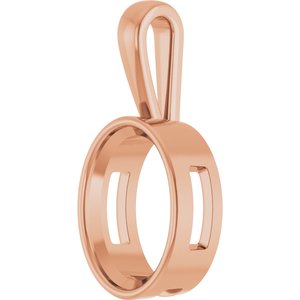 14K Rose Gold 18x13 mm Oval Charm/Pendant Mounting – image 4