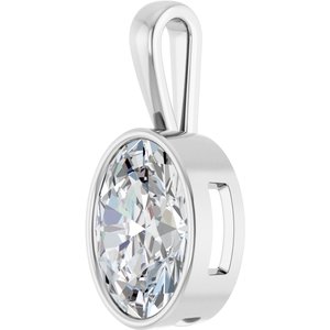 18K X1 White Gold 18x13 mm Oval Charm/Pendant Mounting – image 3