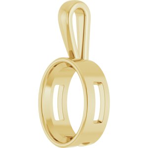 14K Yellow Gold 18x13 mm Oval Charm/Pendant Mounting – image 4
