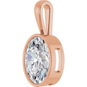 14K Rose Gold 18x13 mm Oval Charm/Pendant Mounting – image 3